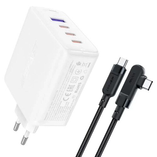 Сетевое зарядное устройство ACEFAST A37 PD100W GaN (3xUSB-C + USB-A) Fast Charge Wall Charger, белый