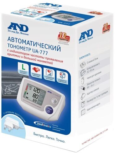Тонометр AND UA-777 c большой манжетой и сетевым адаптером