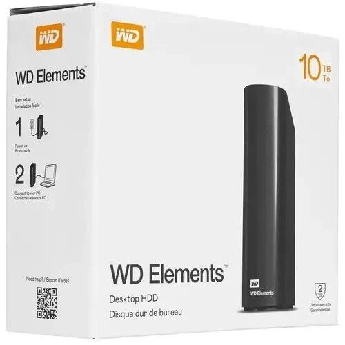 Внешний HDD Western Digital Elements Desktop 10Tb, 5400rpm, 16mb, USB 3.0 (WDBWLG0100HBK-NESN)